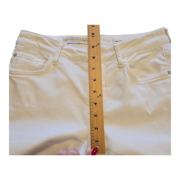 Pilcro and the Letterpress Jeans Womens 28 White High Rise Bootcut Casual Grunge - Picture 12 of 15